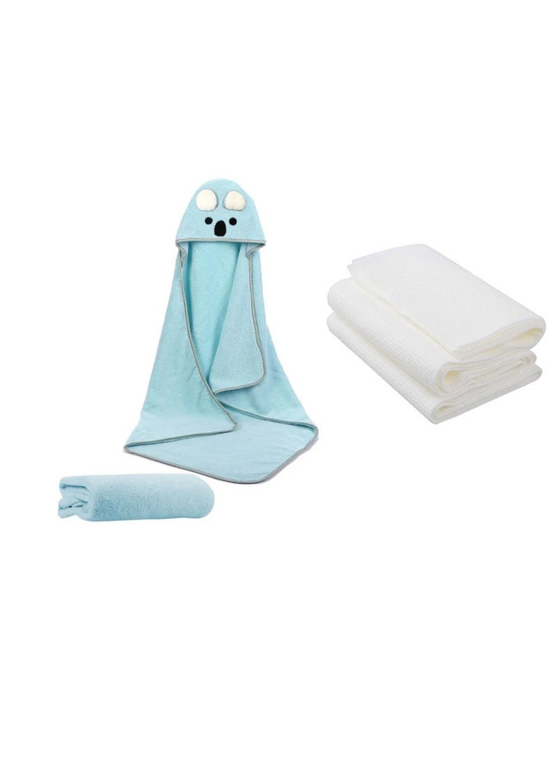 STAR BABiES Combo Pack Microfiber Hooded Towel Disposable Towel Pack Of 3-Blue  - Image 1