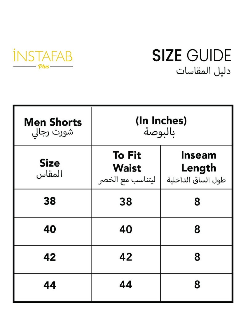 Instafab Plus Men Modular-Utility Shorts | Mid-Rise , Elasticated -Waistband | Button Closure , Straight Hem | Solid Textured | Woven Fabric For Street & Casual Wear | Onyx Black - Image 4