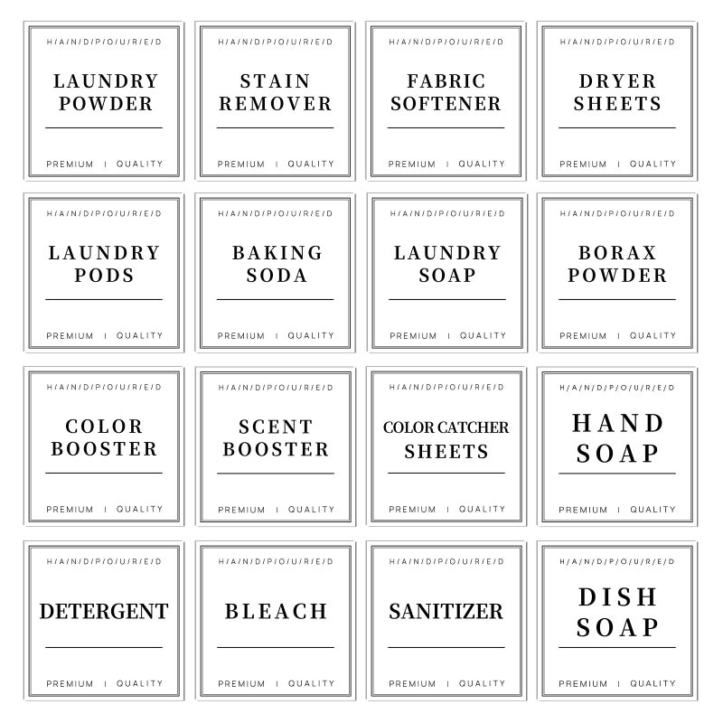 TESWEY Laundry Labels - 18PCS PVC Set for Organizing, Waterproof for Laundry Containers & Glass Jars - Image 1