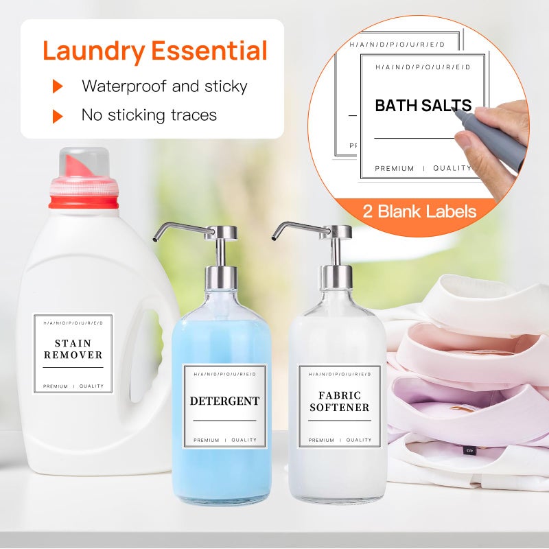 TESWEY Laundry Labels - 18PCS PVC Set for Organizing, Waterproof for Laundry Containers & Glass Jars - Image 2