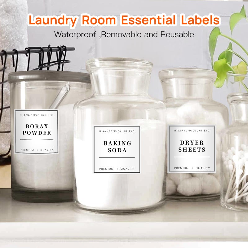 TESWEY Laundry Labels - 18PCS PVC Set for Organizing, Waterproof for Laundry Containers & Glass Jars - Image 4