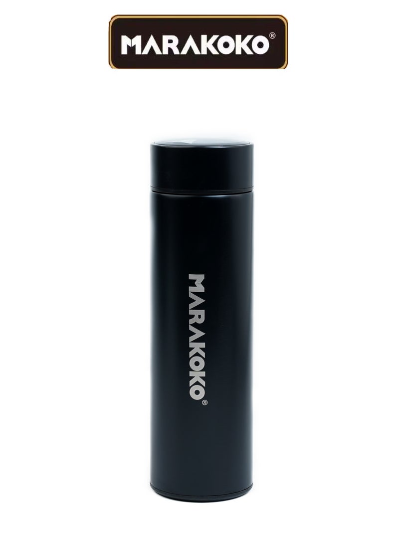 ماراكوكو مطارة ماء من الستانلس ستيل بسعة 500 مل مع شاشة عرض درجة الحرارة حافظ للحرارة والبرودة مثالية للنادي والرحلات والاستخدام اليومي - Image 4