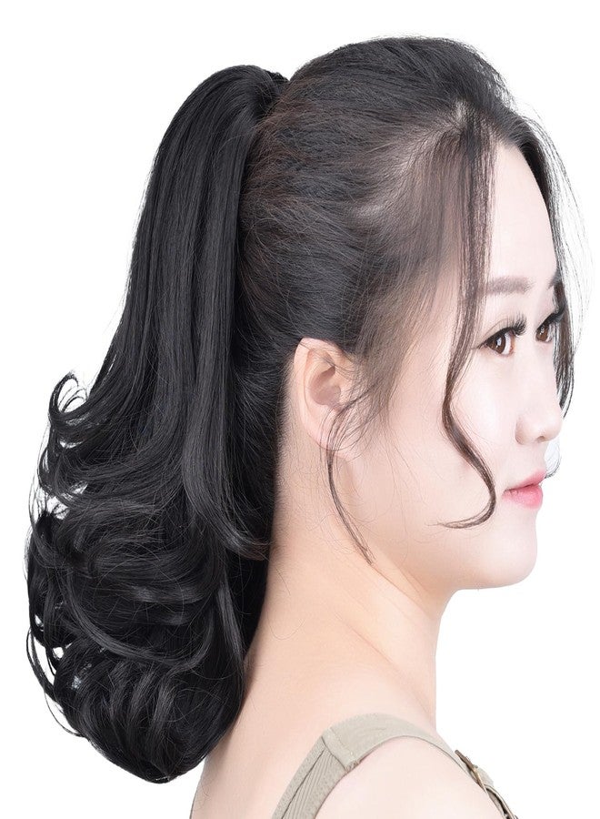 SYXLCYGG Black ponytail extensions,Claw Clip Ponytails Fake Hair Extension 12in Curly 3.8 OZ Hair pieces SYXLCYGG Wig Synthetic Fluffy¬ Tangled - Image 2