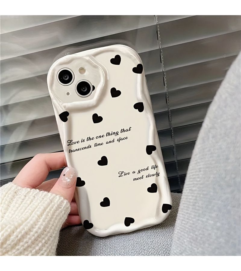 White Letter Heart Pattern Phone Case For iPhone 17 Pro Max - Image 2