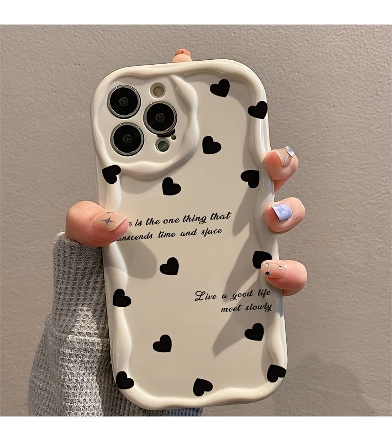 White Letter Heart Pattern Phone Case For iPhone 17 Pro Max - Image 4