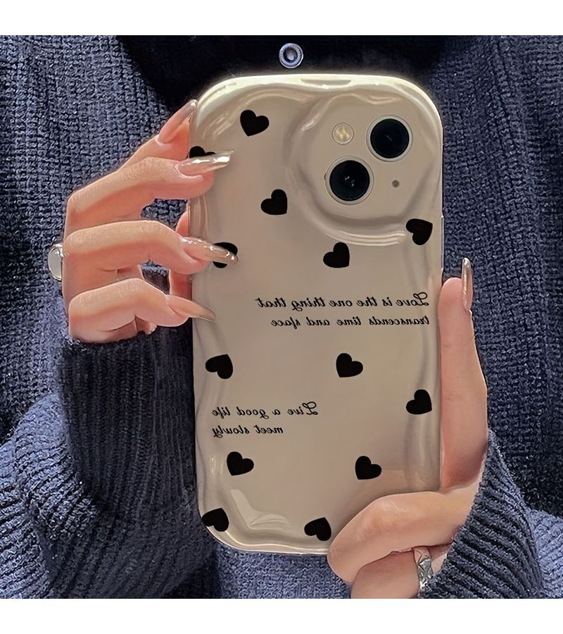 White Letter Heart Pattern Phone Case For iPhone 17 Pro Max - Image 3