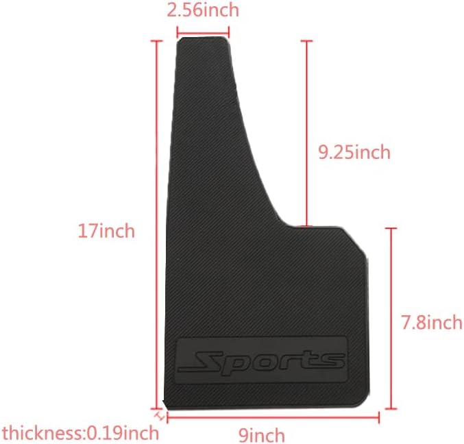 Akexermu Universal Car Mud Flaps Rubber Mudguard Splash Guards Rubber Mudguard for Universal Sports Mud Flaps Guards Splash Front Or Rear Guards（Black） Wide range compatible material - Image 5