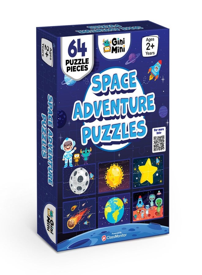 GiniMini Space Adventure Puzzles for Kids 3 4 5 6 Years | Educational 4 Piece Jigsaw Puzzle for Memory & Motor Skills | Learning Gift for Boys & Girls - Image 1