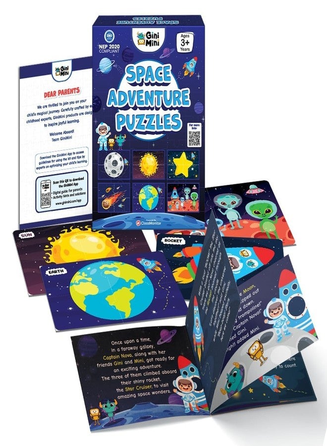 GiniMini Space Adventure Puzzles for Kids 3 4 5 6 Years | Educational 4 Piece Jigsaw Puzzle for Memory & Motor Skills | Learning Gift for Boys & Girls - Image 2