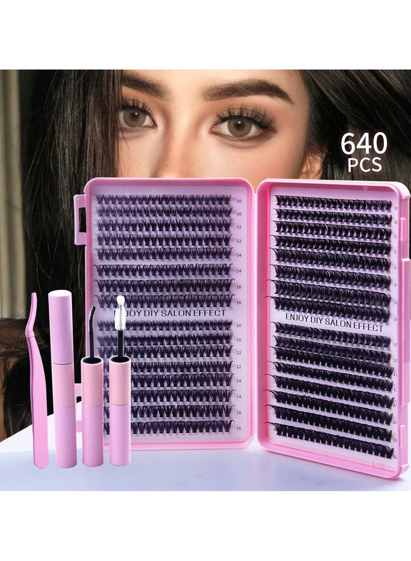 ORiTi DIY eyelash book thick single cluster hair 640 clusters segmented false eyelashes D curve single cluster false eyelashes - Image 1