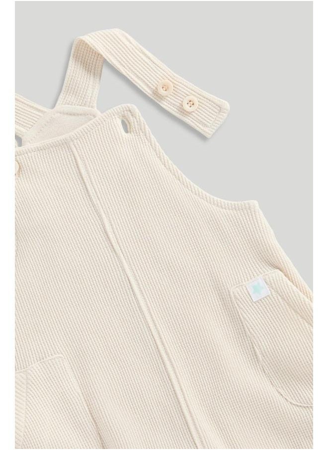 mothercare - My First Waffle Dungarees and Bodysuit Set - Image 1