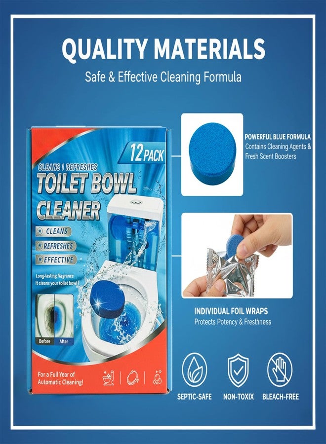 Deyuoau Blue Automatic Toilet Tank Cleaners, Long-Lasting Household Toilet Cleaners,Toilet flush Cleaning & Deodorizer - Image 3