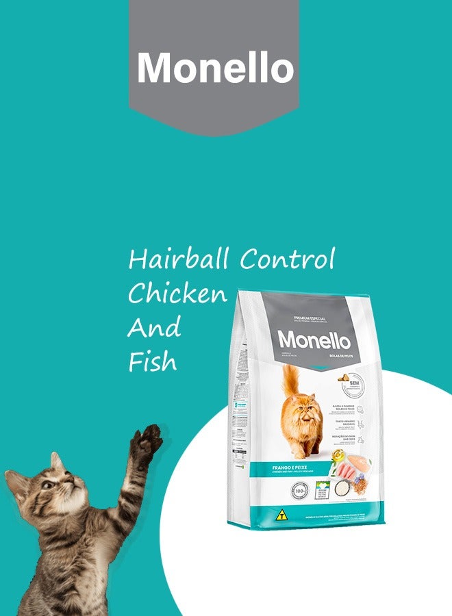 MONELLO Hairball Control Chicken and Fish Cat Food - 1 KG - Image 2