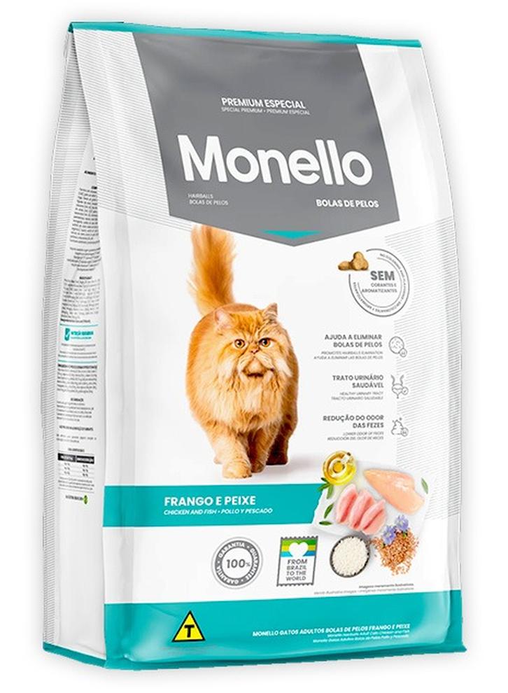 MONELLO Hairball Control Chicken and Fish Cat Food - 1 KG - Image 1