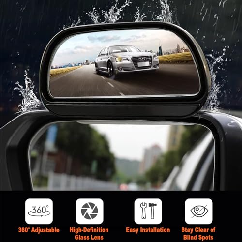 TOP-MAX 2Pcs Car Van Rectangular Blind Spot Mirror Towing Reversing Driving Stick On Adjustable Wide Angle Blind Spot Mirror for Car Van Towing Caravan - Image 2
