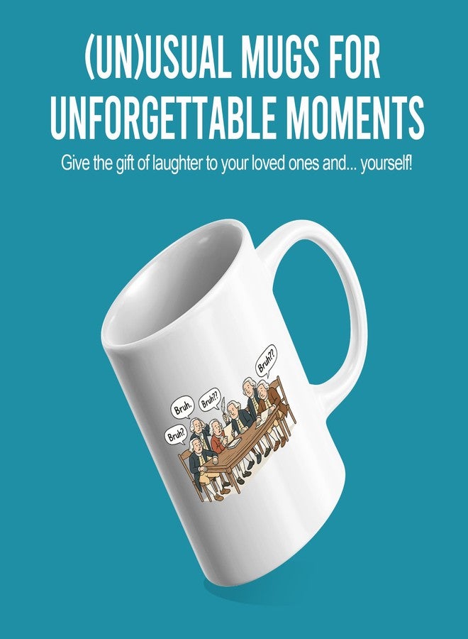 Panvola Founding Fathers Bruh Funny History Gifts Sarcastic Teacher Gifts from Students Historian Novelty Drinkware Ceramic Mug 11 oz White - Image 2
