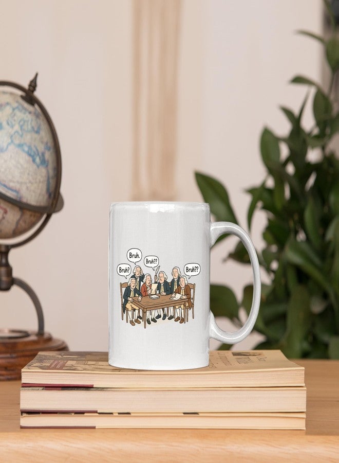 Panvola Founding Fathers Bruh Funny History Gifts Sarcastic Teacher Gifts from Students Historian Novelty Drinkware Ceramic Mug 11 oz White - Image 5