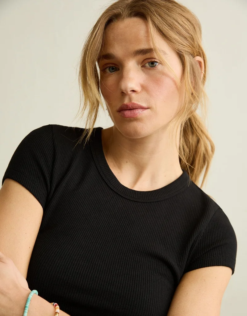 American Eagle  AE Hey Baby Waffle Tee for Women | Best Price UAE
