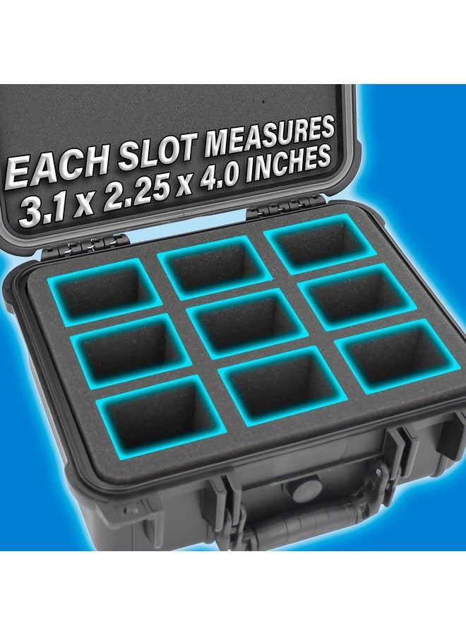 CASEMATIX Waterproof Toploaders Storage Box Fits 315 3" X 4" 35Pt Rigid Card Holders For Trading Cards & Sports Cards Or 65 One Touch Magnetic Cases Rugged Airtight Toploader Case With Travel Handle  - Image 3