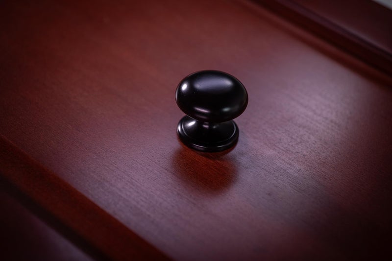 trust4care 4-Pack Matt Black Large Bifold Closet Door Knobs with Wide Base Backplate, Round Kitchen Cabinet Wardrobe Dresser Dummy Pull Knobs, 1-1/2 Inch Furniture Sideboard Drawer Handles - Image 4