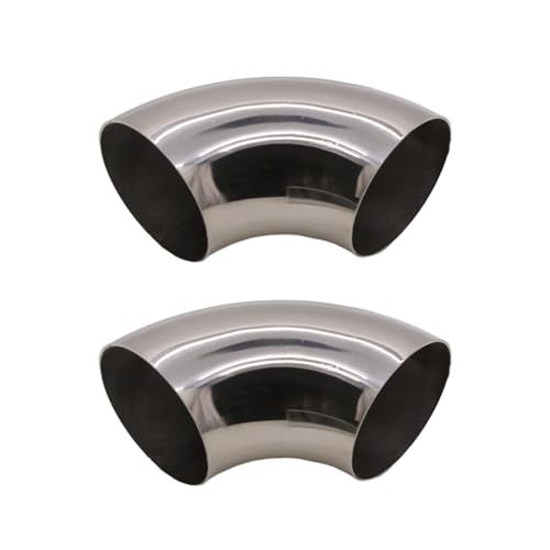 ZYHW OD 1.75 Inch Stainless Steel Exhaust Bend Tube 90°, 2 Pcs Thicken 1.5mm 304 Stainless Steel Exhaust Elbow Pipe for Car Modified Exhaust System - Image 1