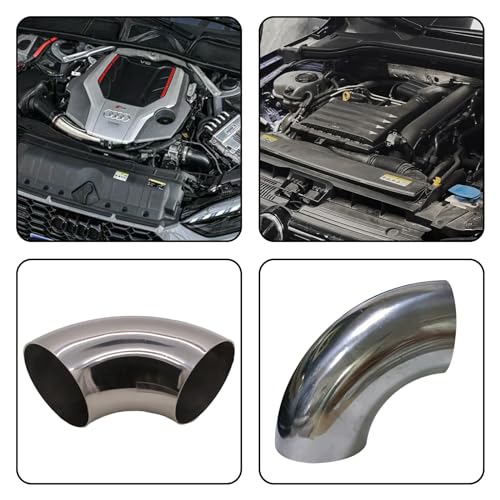 ZYHW OD 1.75 Inch Stainless Steel Exhaust Bend Tube 90°, 2 Pcs Thicken 1.5mm 304 Stainless Steel Exhaust Elbow Pipe for Car Modified Exhaust System - Image 4