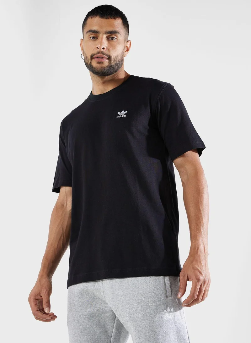 adidas تي شيرت أديداس إيسنشال للرجال أسود أوريجينالز