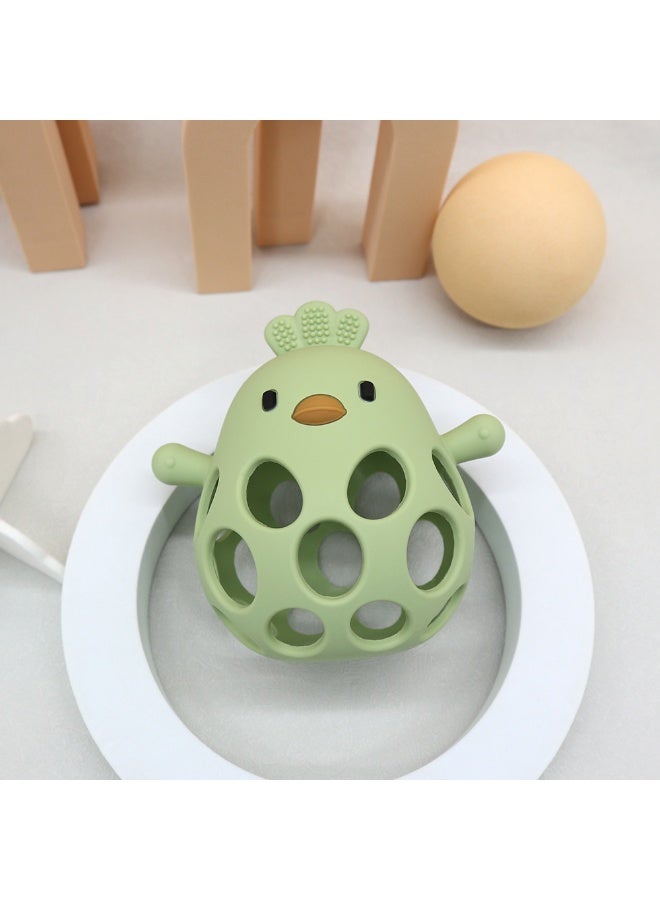 Mini Treasures BPA Free Silicone Baby Chicken Teething Toys| Baby Hand Teether Mitten for Sucking Needs| Baby Chew Toys Hand Pacifier for Soothing Teething Pain Relief - Green - Image 2