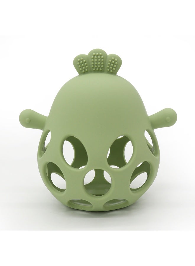Mini Treasures BPA Free Silicone Baby Chicken Teething Toys| Baby Hand Teether Mitten for Sucking Needs| Baby Chew Toys Hand Pacifier for Soothing Teething Pain Relief - Green - Image 3
