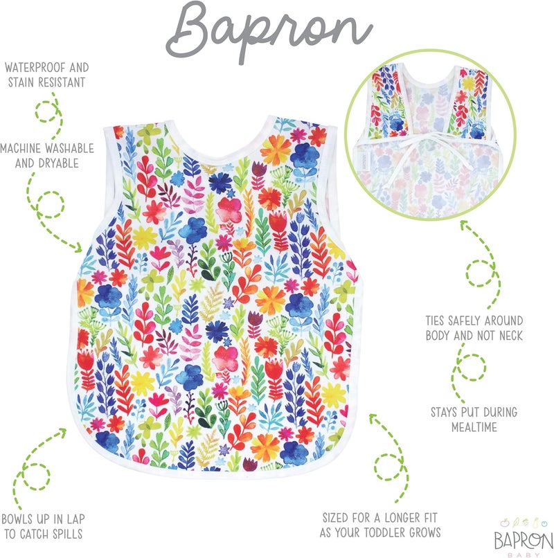BapronBaby Rainbow Watercolor Floral Bapron - Image 2