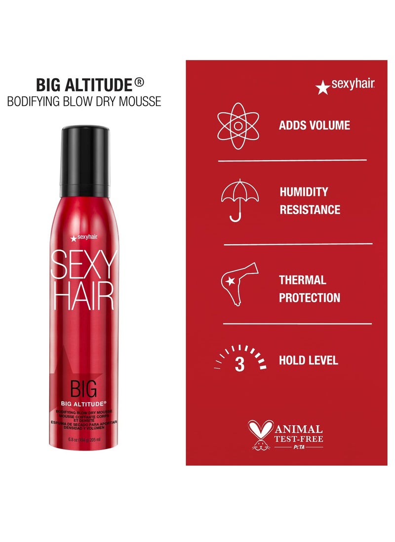 Sexy Hair SexyHair Big Altitude Bodifying Blow Dry Mousse, 6.8 Oz | Volume with Hold | Up to 72 Hours Humidity Resistance | Thermal Protection  - Image 3
