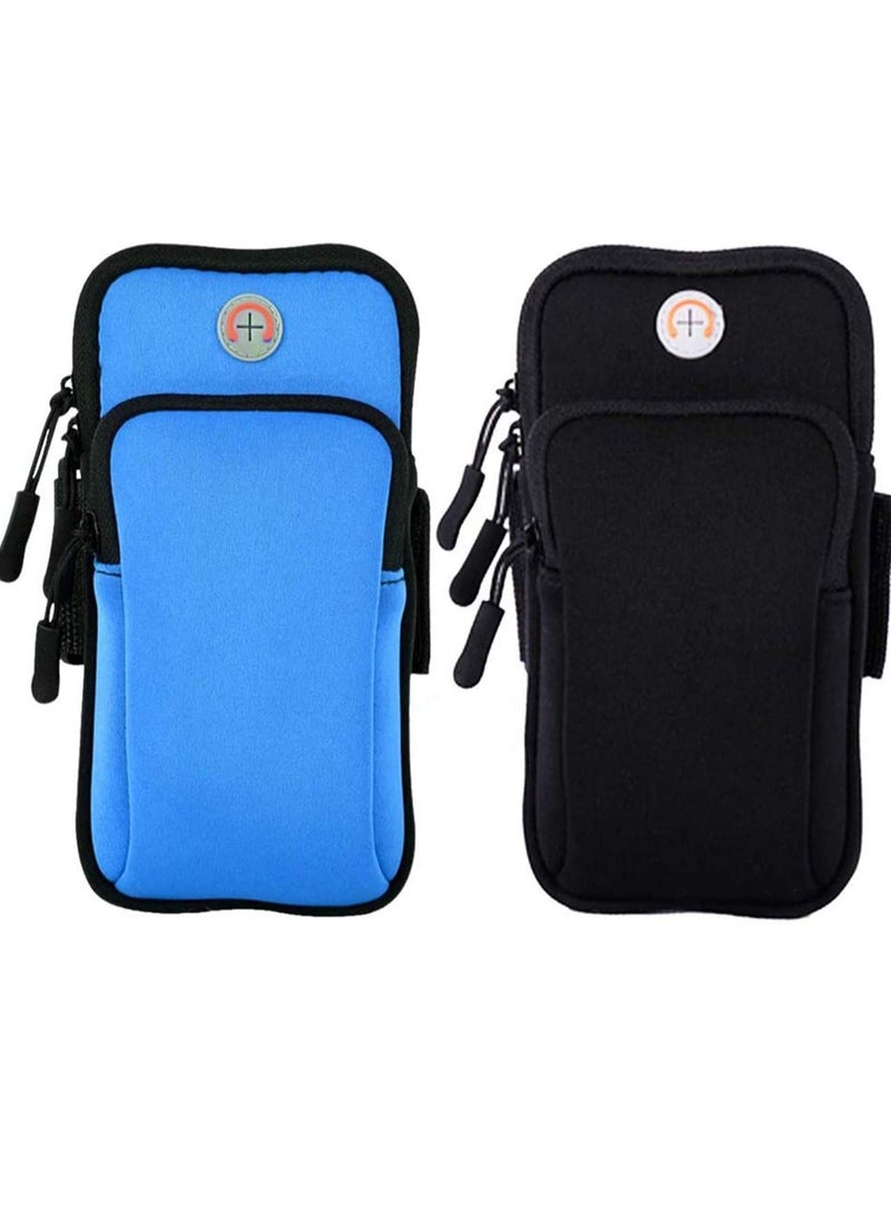 Generic MAKINGTEC Phone Armband Arm Pouch, Sports Running Armband Holder Multifunctional Arm Bag, Water Resistant Sports Phone Holder Case for 6.5 inches Phone 2 Pack  - Image 1