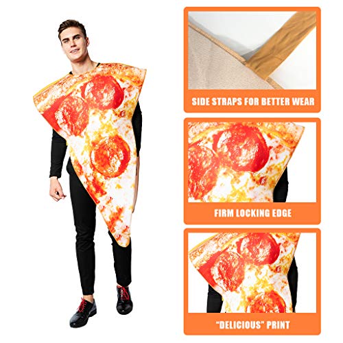 ReneeCho Adult’s Pizza Slice Costume Halloween Mens Food Mascot Couple Match Women, One Piece,Loose Type - Image 4