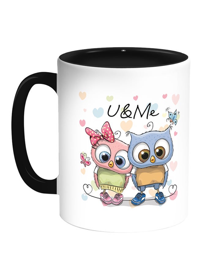 U & Me Printed Coffee Mug White/Black 11ounce