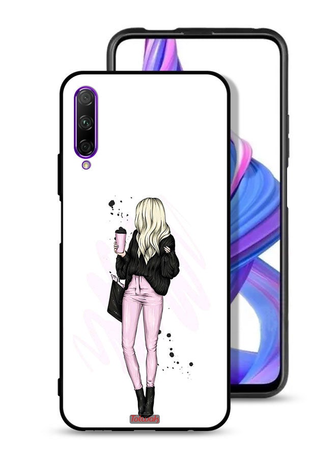 Tolwak Honor 9X Pro Protective Case Cover Girl Holding Coffee Cup Art - Image 1
