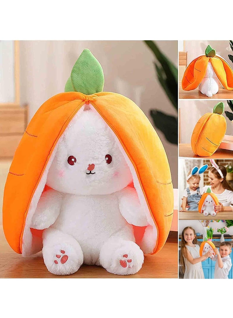 Strawberry Bunny Plush Toys, Rabbit Muppet Toys, Strawberry Bunny Transformed into Little Rabbit Fruit Doll Plush Toy Carrot Rabbit Plush Doll Girl for Kids (Strawberry Rabbit, 18cm) - Image 5