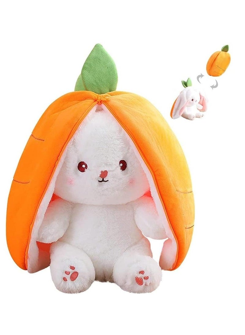 Strawberry Bunny Plush Toys, Rabbit Muppet Toys, Strawberry Bunny Transformed into Little Rabbit Fruit Doll Plush Toy Carrot Rabbit Plush Doll Girl for Kids (Strawberry Rabbit, 18cm) - Image 1