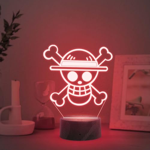 GIFTMEBAZAR 3D Illusion One Piece Luffy369 Led Night Lamp with Automatic Color Changing Light with USB Powered | Anime Home Decor Light | Bedside Table Lamp | Birthday Gift - Image 1