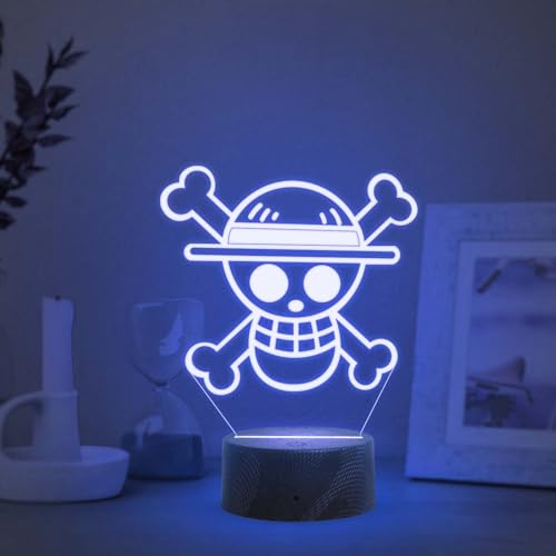 GIFTMEBAZAR 3D Illusion One Piece Luffy369 Led Night Lamp with Automatic Color Changing Light with USB Powered | Anime Home Decor Light | Bedside Table Lamp | Birthday Gift - Image 2