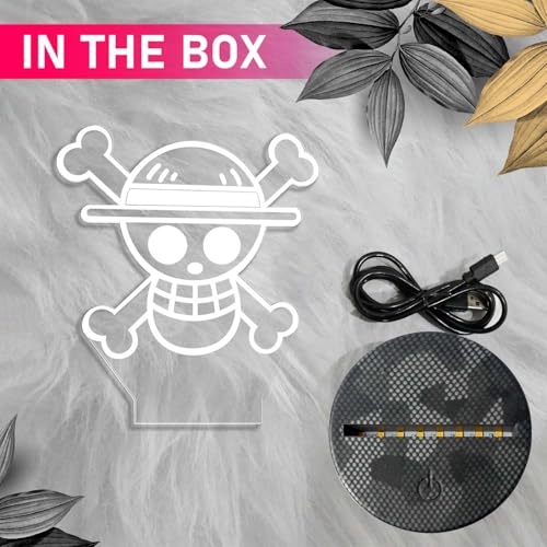 GIFTMEBAZAR 3D Illusion One Piece Luffy369 Led Night Lamp with Automatic Color Changing Light with USB Powered | Anime Home Decor Light | Bedside Table Lamp | Birthday Gift - Image 4