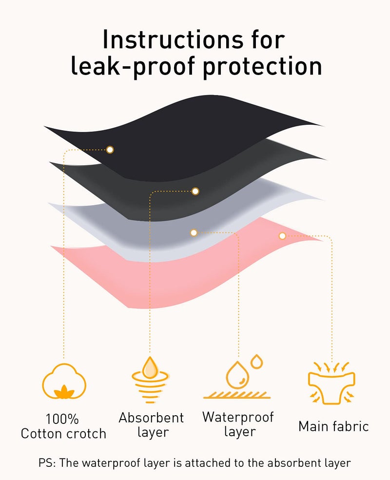 INNERSY سراويل داخلية للفتيات الكبار من INNERSY - ملابس داخلية للدورة الشهرية للمبتدئات - عبوة 3 قطع (أزرق منعش، وردي، نقاط بولكا، S(8-10 سنوات)) - Image 4