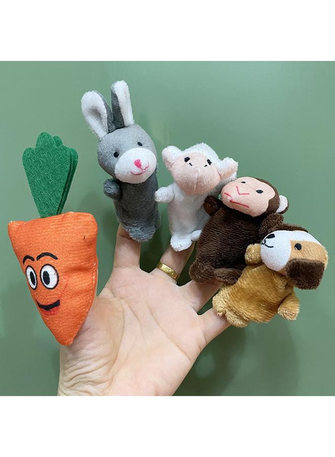 الأزرق جي دبليو 2025 حيوان كرتون جديد لعبة أصبع دمى الطفل استرضاء دمى الأصابع باندا الأرنب - Image 1