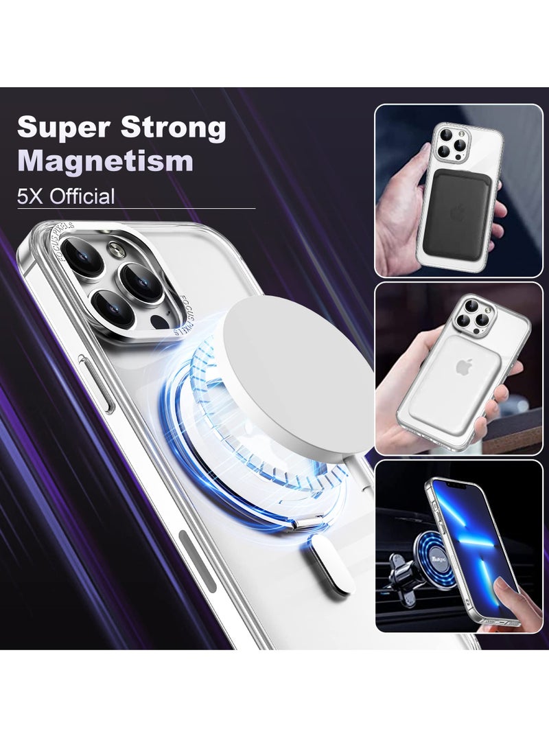 Aookay 360° Rotatable Ring For iPhone 15 Pro Phone Case Compatible With Magsafe With Stand Magnetic Ring Holder Shockproof Transparent Back Slim Cover - Image 3