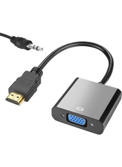HDMI To VGA Audio Output Cable Converter Converter Adapter + AUX Cable