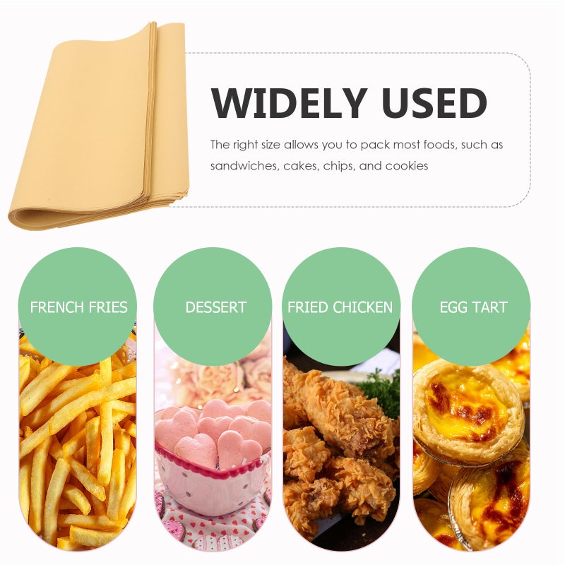100pcs Papers Greaseproof Liners Sandwich Wrapping Papers Fried Chicken Papers - Image 3