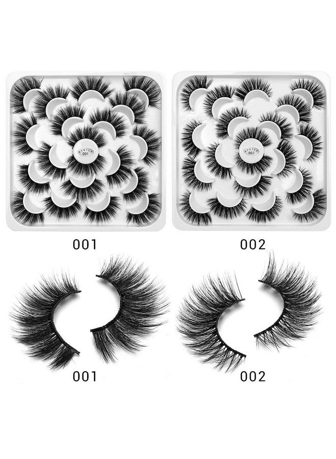 DYSILK False Eyelashes Wispy Lashes - Mink Lashes Fluffy 10 Pairs 6D Faux Lashes Pack 18mm Lashes Wispy Eye Lashes Pack Long Eyelashes Natural Look Reusable Fake Eyelashes Wispy Fluffy Cat Eye Soft - Image 5