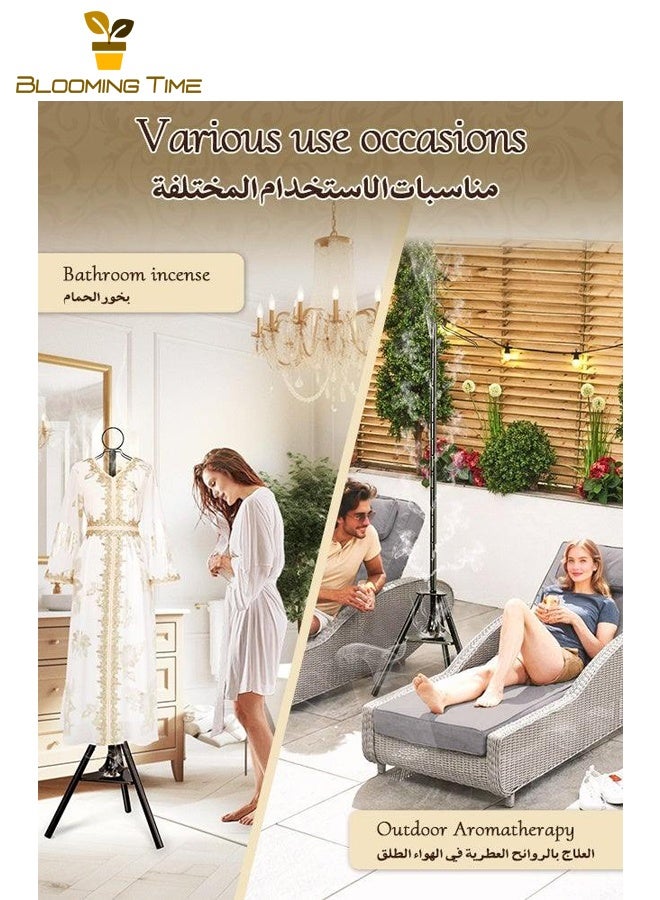 بلومنغ تايم شماعات متعددة الأغراض مع مبخرة وثقب تبخير الملابس تصميم اثنين في واحد ، شماعات معطف رداء ، مناسبة لغرفة النوم ، مكتب ، أبيض (باستثناء مصدر البخور) - Image 5