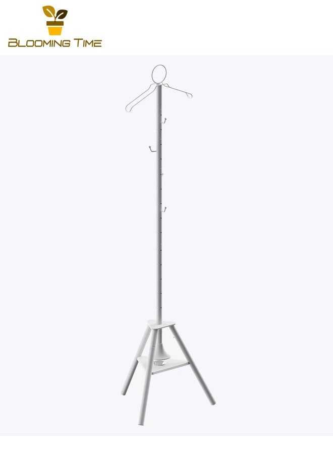 بلومنغ تايم شماعات متعددة الأغراض مع مبخرة وثقب تبخير الملابس تصميم اثنين في واحد ، شماعات معطف رداء ، مناسبة لغرفة النوم ، مكتب ، أبيض (باستثناء مصدر البخور) - Image 1