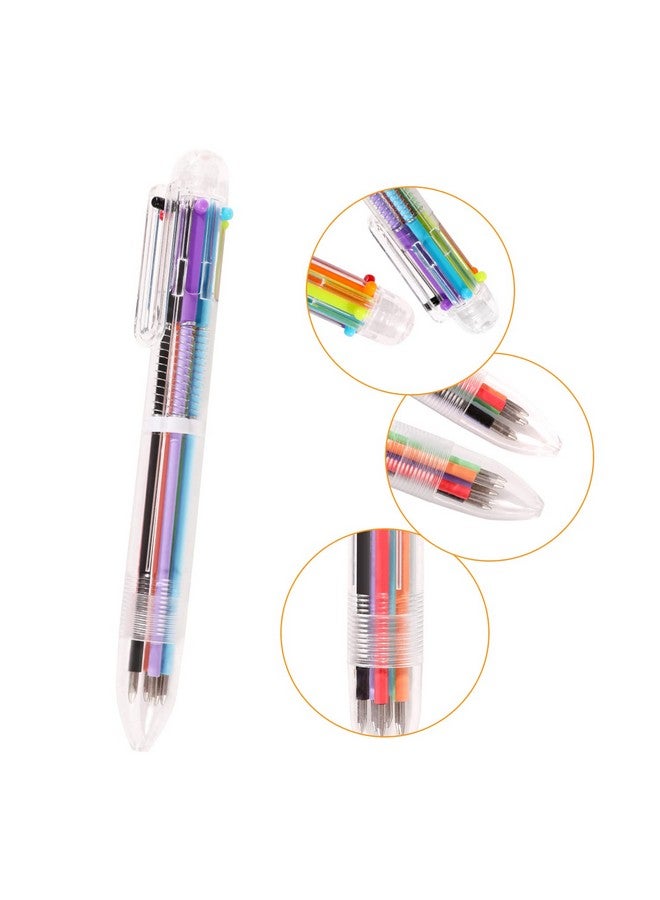 DAIKOYE 24 Pcs 0.5Mm 6In1 Multicolor Ballpoint Pen 6 Colors Transparent Barrel Ballpoint Pen For Office School Supplies Students Children Gift - Image 4