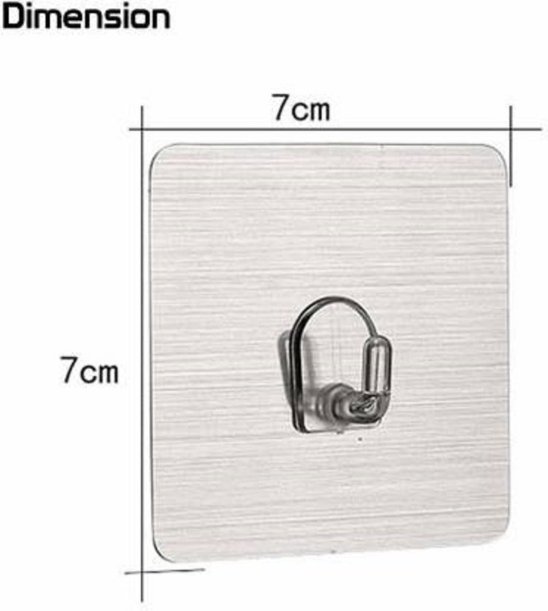 RIANZ Self Adhesive Wall Hooks Heavy Duty 10 Kg (Max) Nail Free Sticky Hangers with Stainless Hook Reusable Utility Towel Bath Ceiling and Kitchen (Pack of 12), Metal - Image 2
